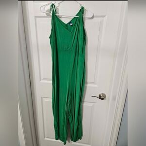 Old Navy Women's Kelly Green Wide-Leg Jumpsuit 2X